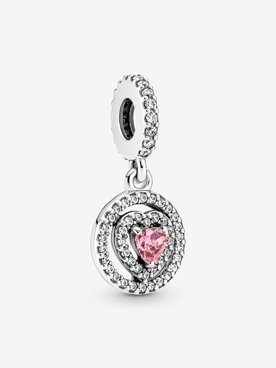 Charm pave corazón rosa